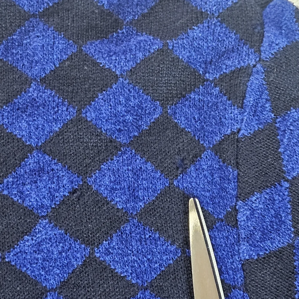 Wool‎ Blend Mark Vintage Merino Wool Womens Sweater Medium Blue Black Geometric